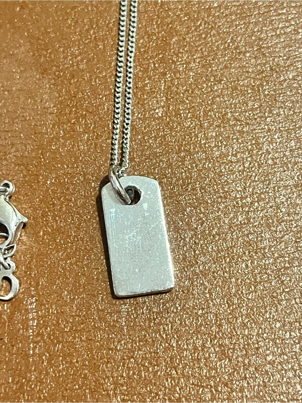 DIOR Silver Logo Tag Necklace - Picture 3 of 5